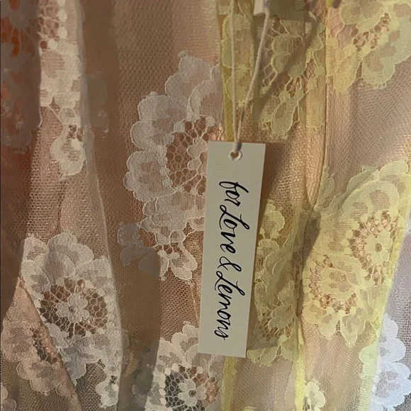 For Love And Lemons Pastel Floral Lace Chemise - Picture 7 of 8